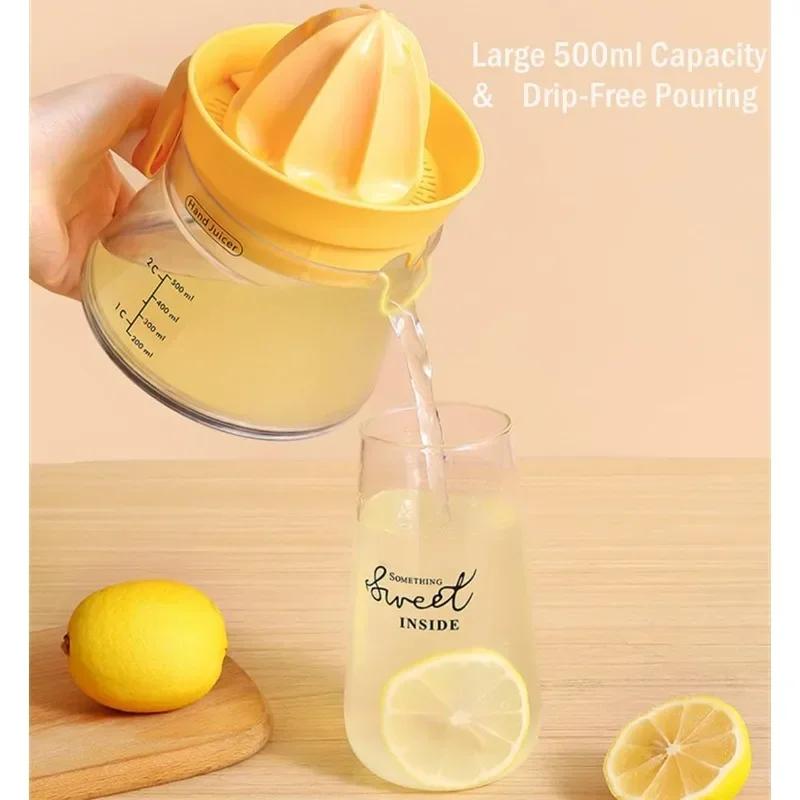 2-Way Rotating Manual Orange Juicer Squeezer for Lemon, Lime, and Citrus, Hand Press Juice Extractor with Dual-Direction Handle