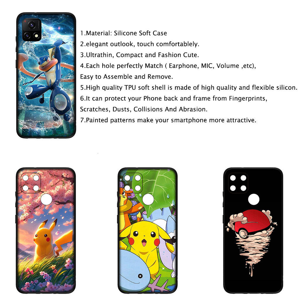 Cover for iPhone 17 16 15 Xiaomi Poco Redmi Note 14 13 12 11 Pro Max Samsung Galaxy S25 S24 S23 OPPO Huawei Squirtle Pokemon Pikachu Comics Phone Case