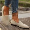 Autumn Shoes with Sharp Toe Flat Sole Large Everyday Single Tone Flat Sole Shoes with Closed Toe Women's Flat Sole Shoes