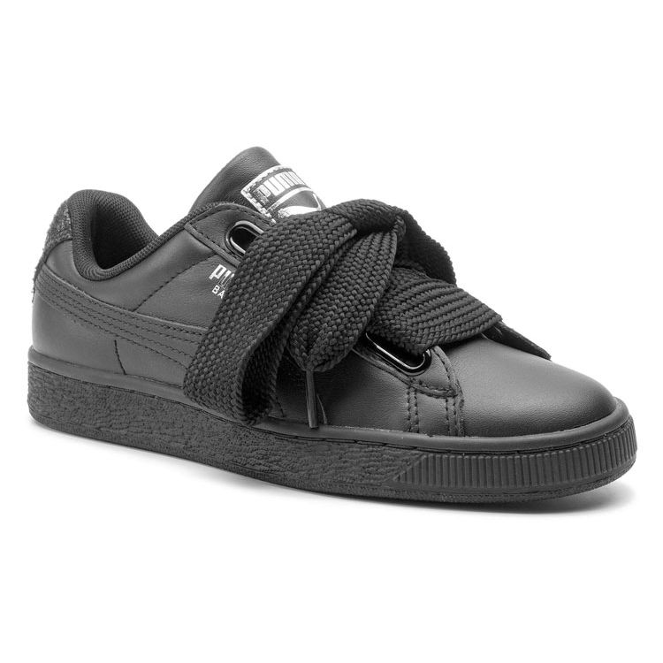 Puma Basket Heart Bio Hack - Черные женские кроссовки серебро 369223-03