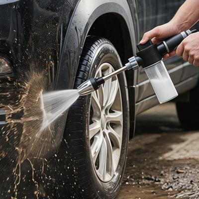 Распылитель воды для автомойки со встроенным бачком для пены, большой поток воды, насадка под давлением и эргономичная ручка, водяной пистолет