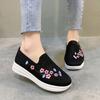 Fashion Plus Size 43 Women's Knitted Embroidered Flats Summer Breathable Mesh Slip On Sneakers Women Lightweight Casual Shoes Loafers