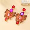 Висячие серьги для женщин Бабочка Стеклянная невеста Свадебные украшения Аксессуары