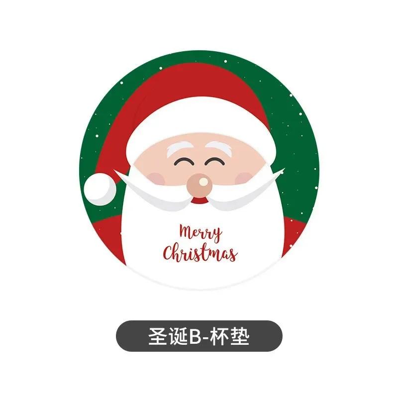 Рождественские диатомитовые впитывающие подставки мультяшный снеговик противоскользящие высокотемпературные подставки для чашек теплоизоляция горячая подставка декор стола