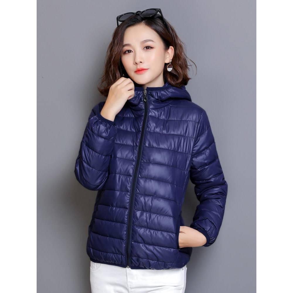 Women's Spring Autumn Winter Coat with Hood Thick Long Sleeves Warm Plain, Smooth, Form-fitting, with Zipper Pockets, Cardigan, Women's Coat