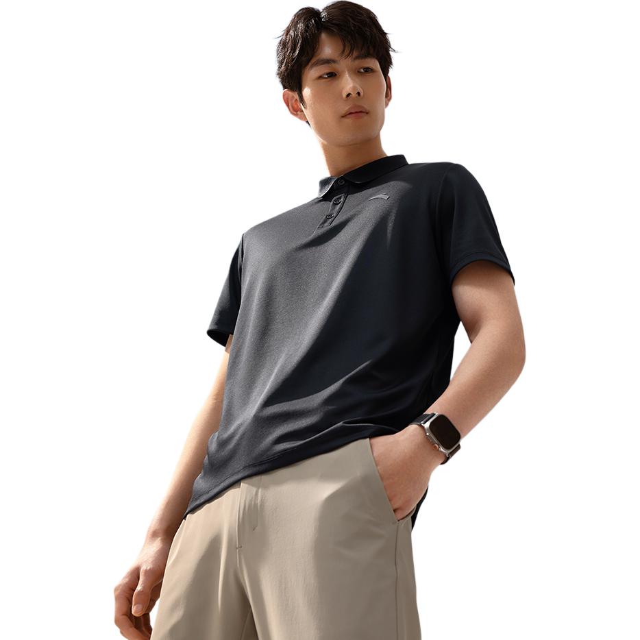 Men's Shirt Anta Variety Training Collection Polo Shirt Men's Basic Black