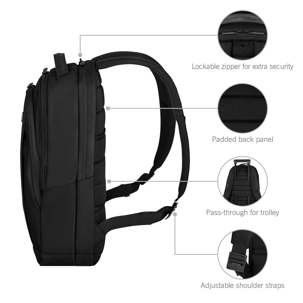 Victorinox Altmont Professional Compact Laptop Backpack with Detachable and Simple Design for Business Includes Dedicated Compartment for 16L Black