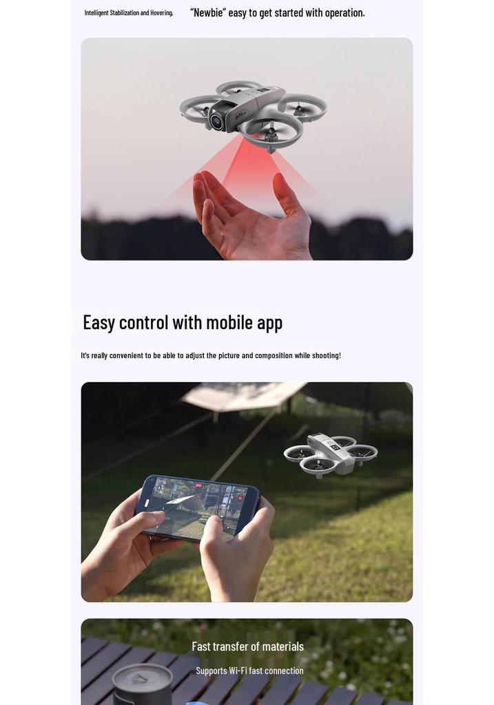 Мини-дрон GT3: FPV с обходом препятствий, двойной камерой и подсветкой для аэрофотосъемки начального уровня.