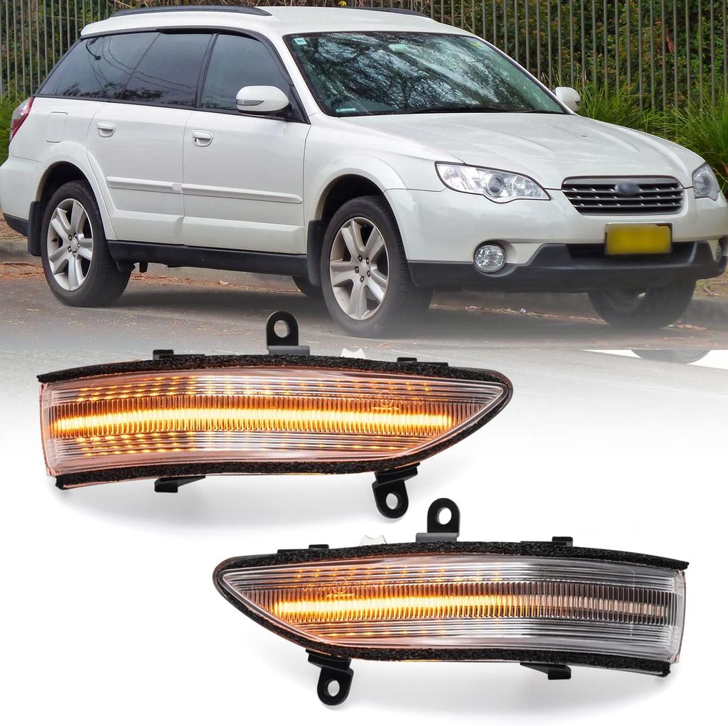 Светодиодное зеркало заднего вида Subaru с динамическим светом, прозрачная линза, последовательный указатель поворота Impreza WRX STI XV Anesis Xiga Stella Custom Forester Legacy