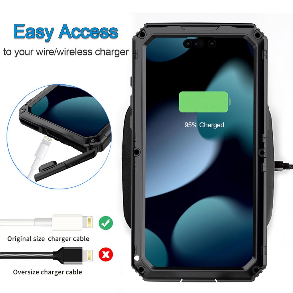 IP68 Waterproof Phone Case for iPhone 15 Pro PC+Silicone Cover with Screen Protector