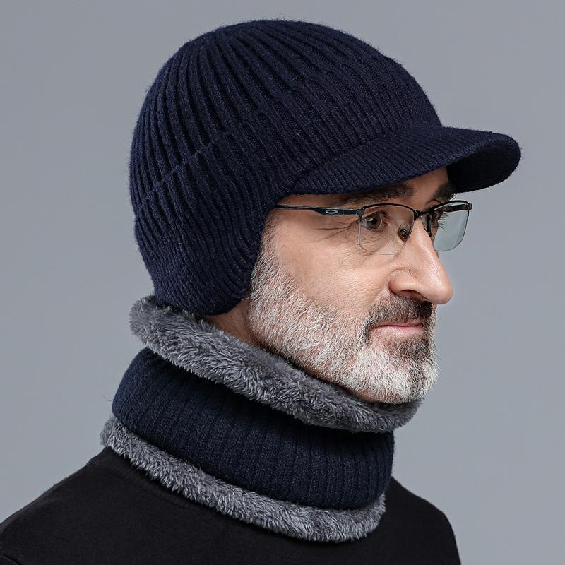 Новые зимние шапки на меховой подкладке, стильный теплый вязаный комплект, шапки для мужчин и женщин, классическая вязаная шапка, уличные наушники, шапки