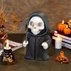 Halloween Grim Reaper Statue 4.72" Articulated Scythe Figure Resin Halloween Desk Decor