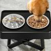 Приподнятые миски для собак. Регулируемая по высоте приподнятая миска для собак. Нескользящая X-образная подставка из нержавеющей стали.
