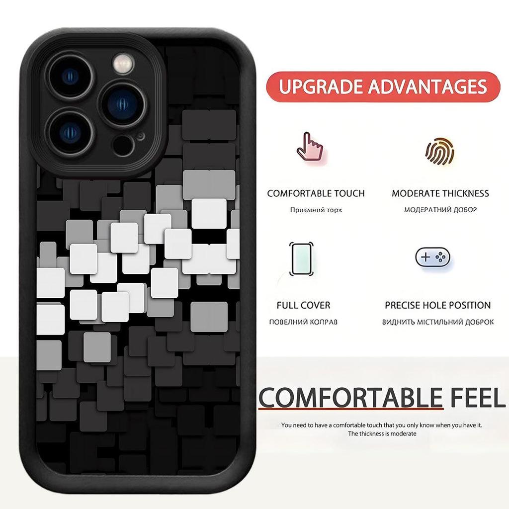 Black and White Checkered Ladder Groove iPhone 14/15/16/17 Pro Max Case