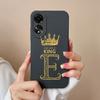 Phone Case For Oppo Reno10 Pro 6 7 8 Pro+ Lite Fashion Cover Crown Letters Phone Bags Camera Protection Matte Soft Silicone Shockproof For Oppo Bumper