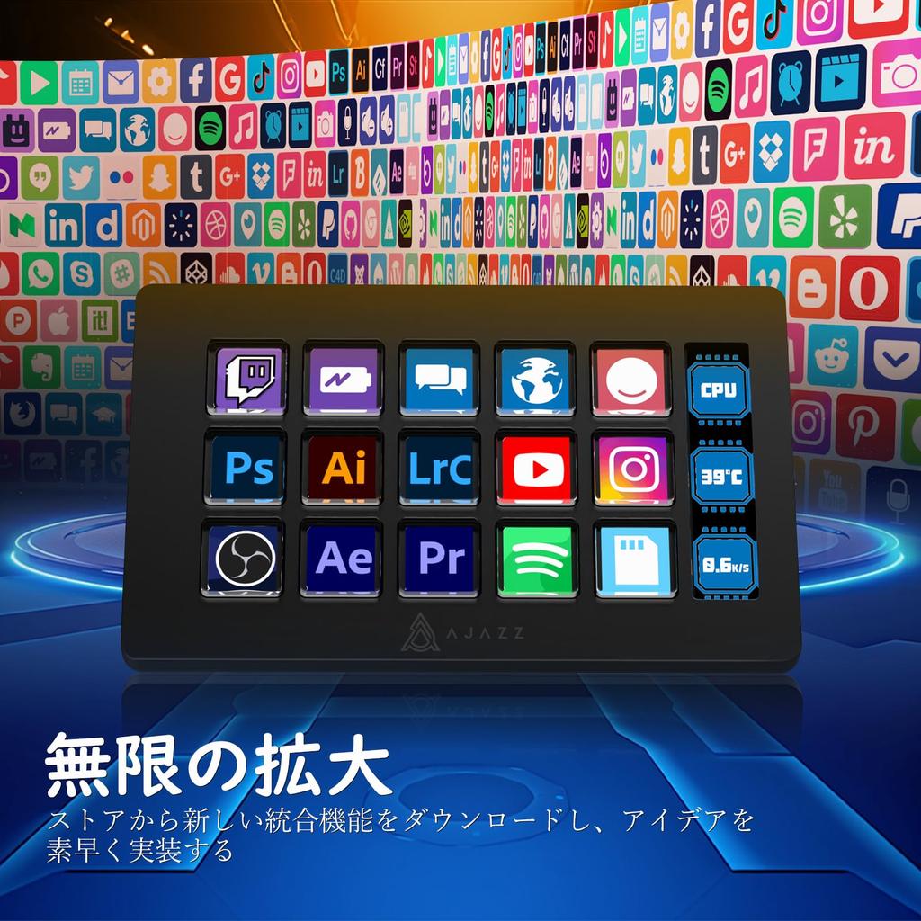 MAMBASNAKE x AJAZZ AKP153 Studio Stream 15 макросов запускают действия с приложениями и программным обеспечением, такими как пользовательская консоль для видеодеки в реальном времени, контроллер, клавиши,