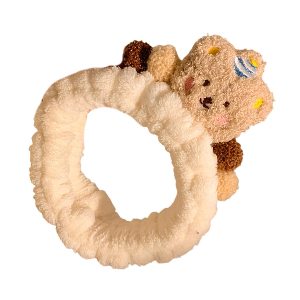 Lovely Plush Bear Headband for Adult Teens Face Washing Birthday Party Gathering Headpiece Women Skincare Hair Accessory