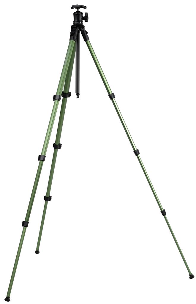 Гладкий алюминиевый штатив LEPTOS A294 Camper Green Edition Идеально подходит для беззеркальных камер Общая высота Стандартная совместимая свободная головка Одно толкающее открытие ножек