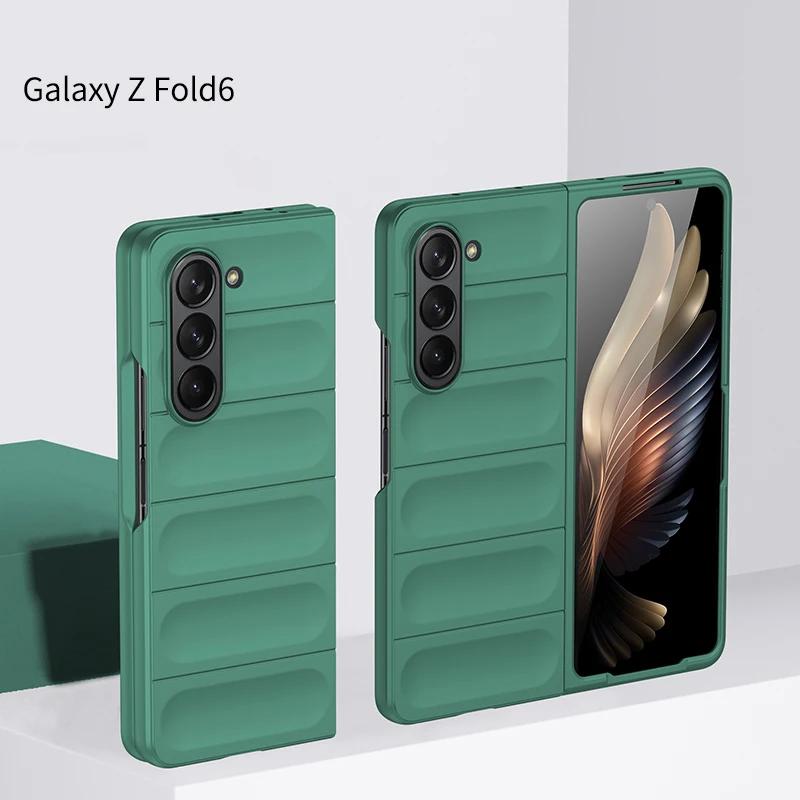 Комплект из 2 частей Samsung Galaxy Z Fold 3 4 5 6 7 Fold7 Fold6 Защитный противоударный чехол Защита от царапин Матовый нескользящий чехол с эффектом кожи