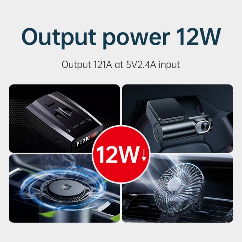 Кабель-адаптер USB Type C на 12 В для прикуривателя, кабель-адаптер USB Type C на 12 В для автомобильного вентилятора, светодиодных фонарей