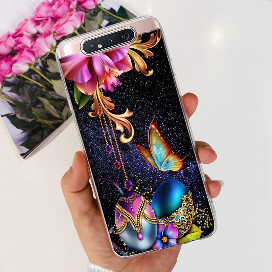 Прозрачный Мягкий ТПУ Чехол для Телефона Для Samsung Galaxy A80 Samsung A90 Чехлы Женский Модный Девичий Рисунок Funda Бампер GalaxyA80