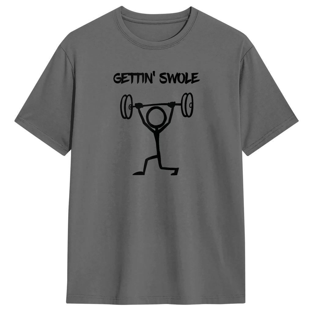 Getting Swole Workout Exercise Weight Lifting TShirt Summer Classic T Shirts 100 Cotton Hip Hop Tee Shirt For Unisex Casual Tees