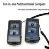 T10 Многофункциональный компас 10-в-1 с термометром, гигрометром, светодиодным фонарем, огнивом и свистком для использования на открытом воздухе