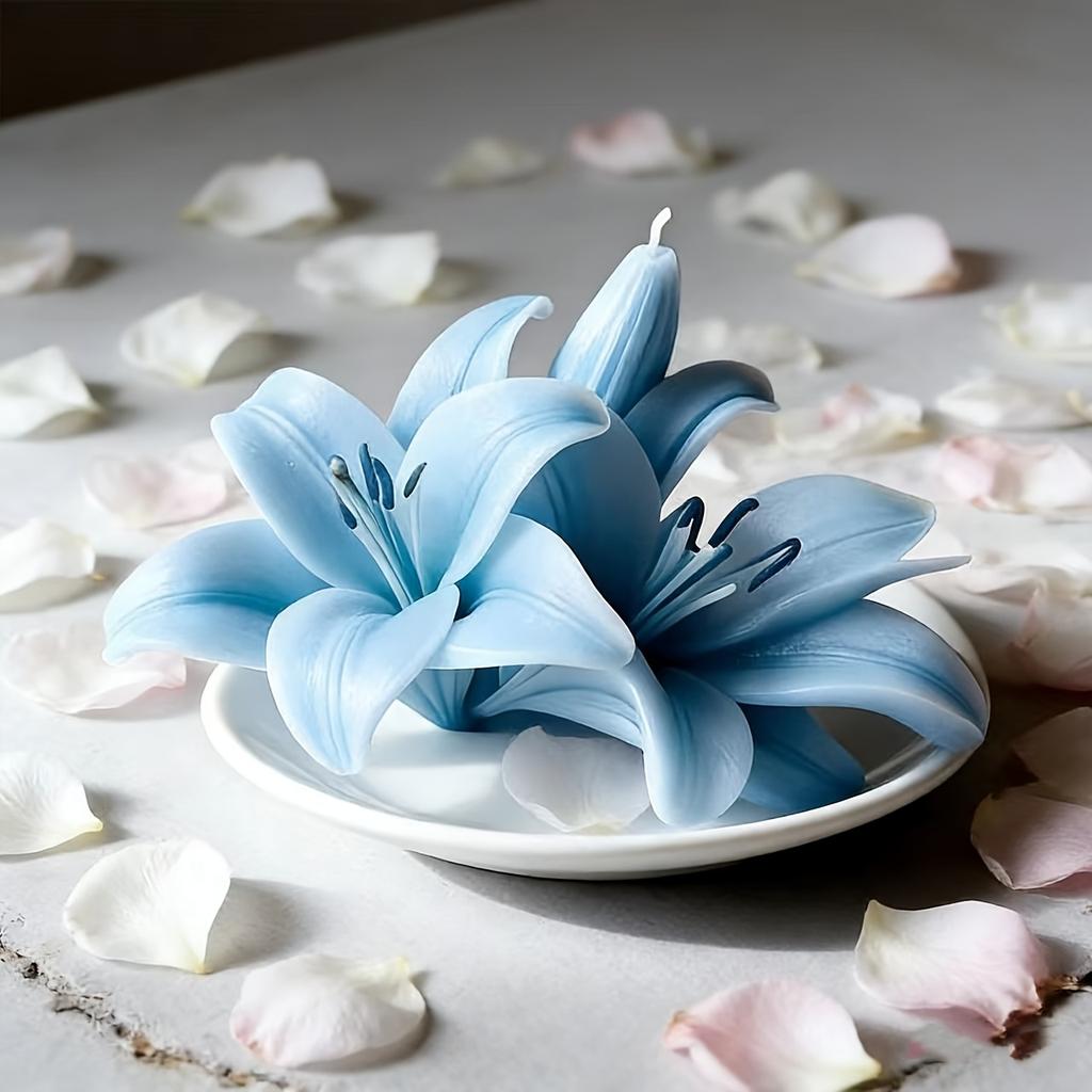 1 Realistic Lily Silicone Mold - Reusable, Non-stick Petal and Leaf Mold for Clay/resin/candle/soap/plaster Crafts, DIY Projects, Wedding Decorations