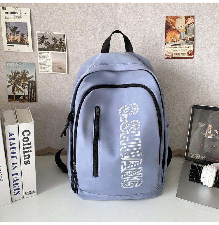 Schoolbag Korean version of the letter simple casual load reduction ridge protection versatile large capacity schoolbag junior high school student