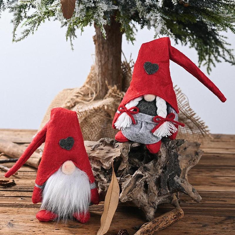 Christmas Faceless Gnome Doll Handmade Swedish Santa Gnome Plush Christmas Ornaments Decoration