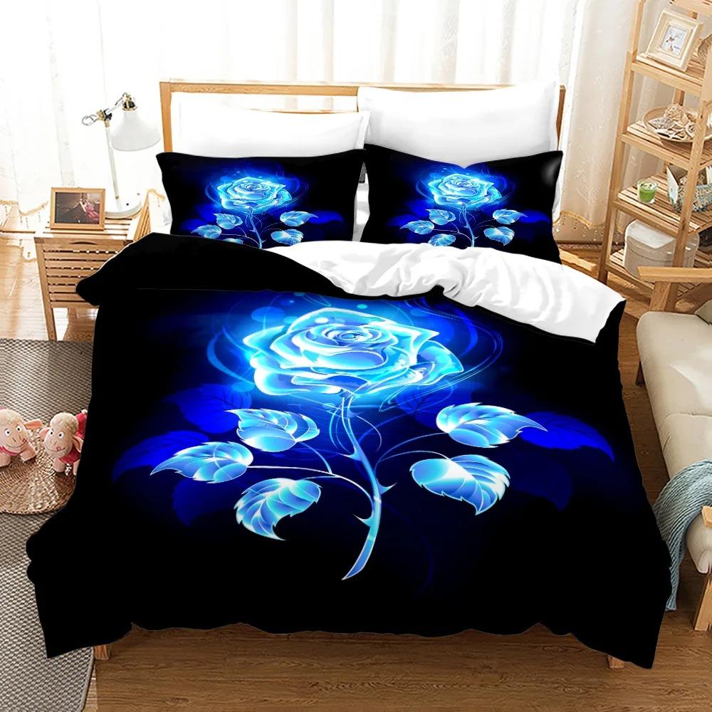 Pink Rose Bedding Set Fashion Romantic Home Textile Single Double Size For Couple Woman Girls Bedroom Decor Flowers Duvet Cover