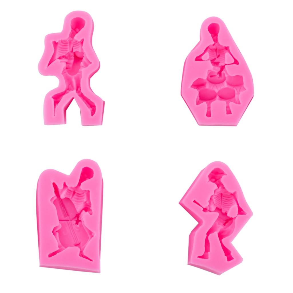 Силиконовая форма для Хэллоуина, скелета человека, форма для украшения торта из помадки, инструмент для пасты из сахарной резинки, 3D форма для шоколада