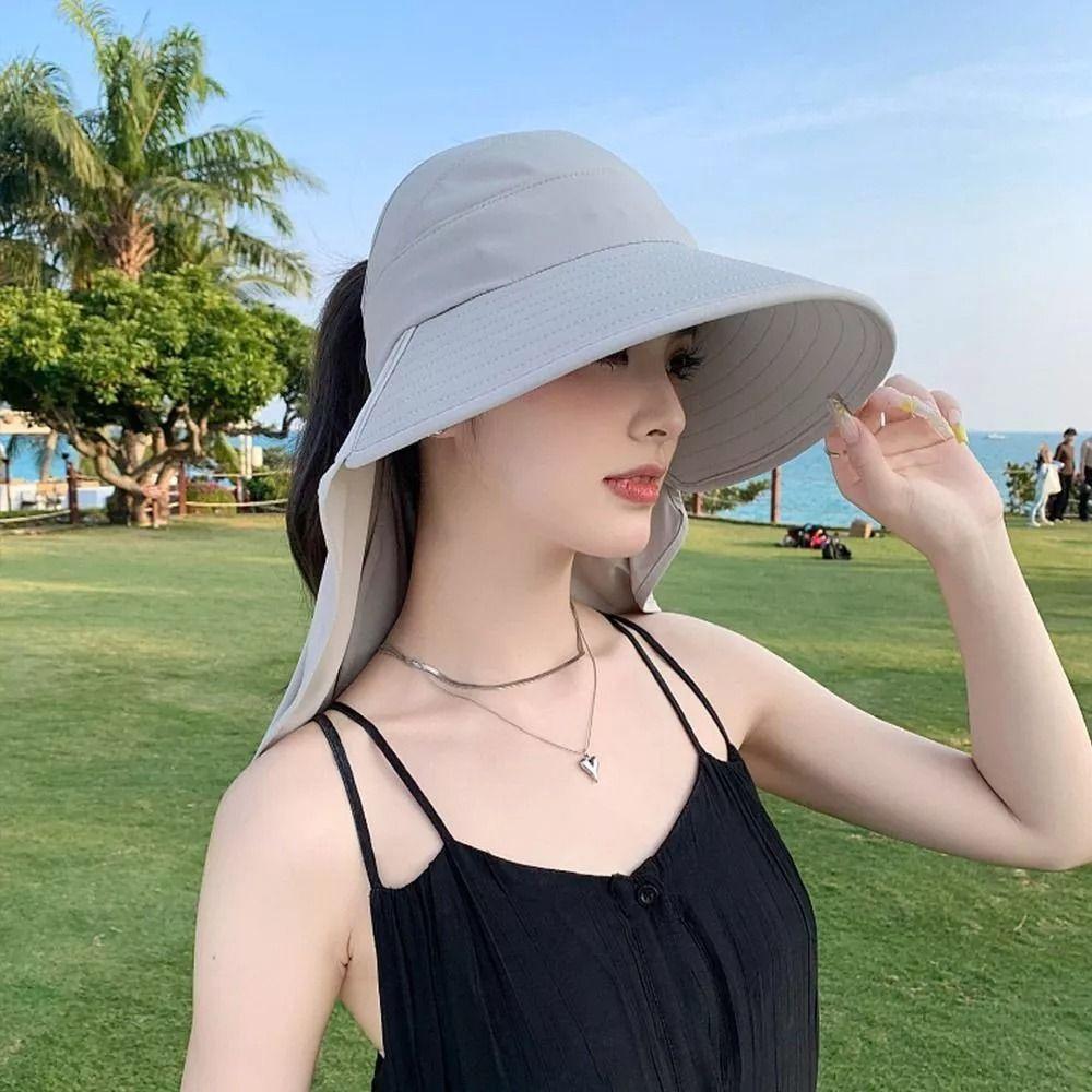 Breathable Sun Hat Neck Protection Beach Cap Fashion Shawl Sunscreen Hat Outdoor