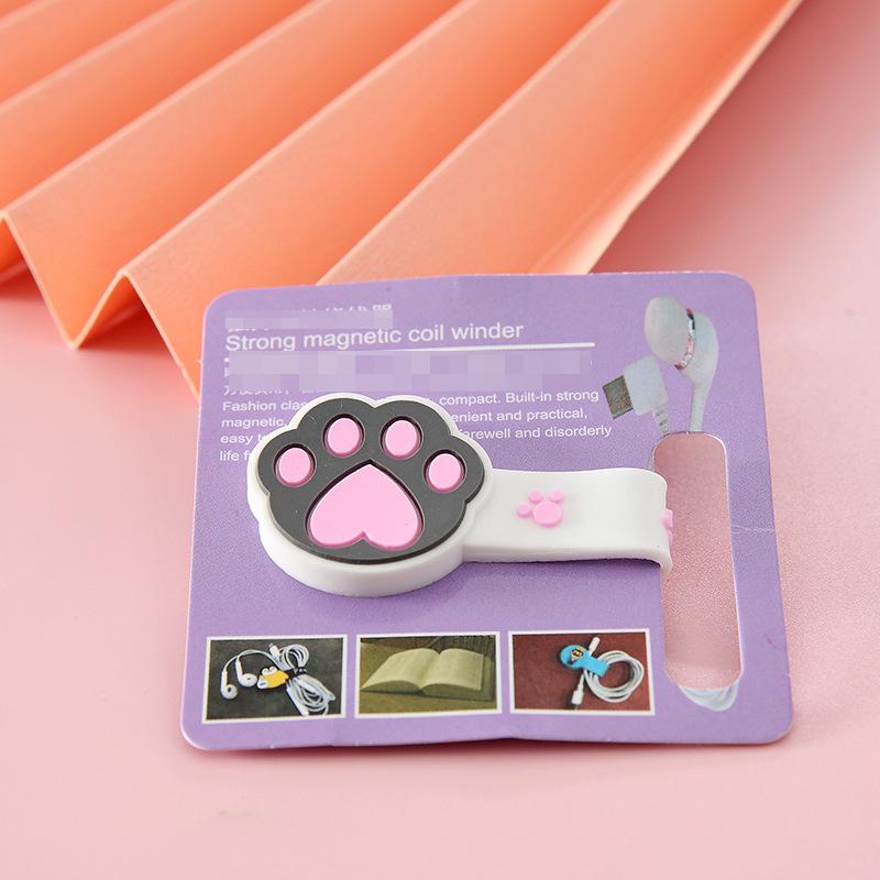 Мультяшное магнитное устройство для намотки проводов, милый силиконовый концентратор, органайзер для проводов для наушников, креативный настольный органайзер для проводов