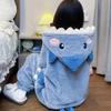 Кигуруми Милая Акула С Капюшоном Коралловый Флис Пижама Женская Одежда для Сна Вечеринка Хэллоуин Карнавал