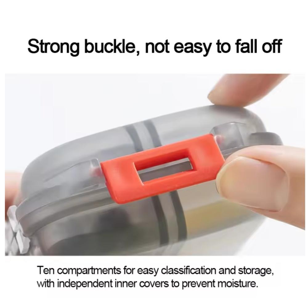 Дорожный органайзер для таблеток с 10 отделениями, карманный портативный контейнер для хранения таблеток, ежедневный контейнер для таблеток или кошелек, для лекарств с рыбьим жиром