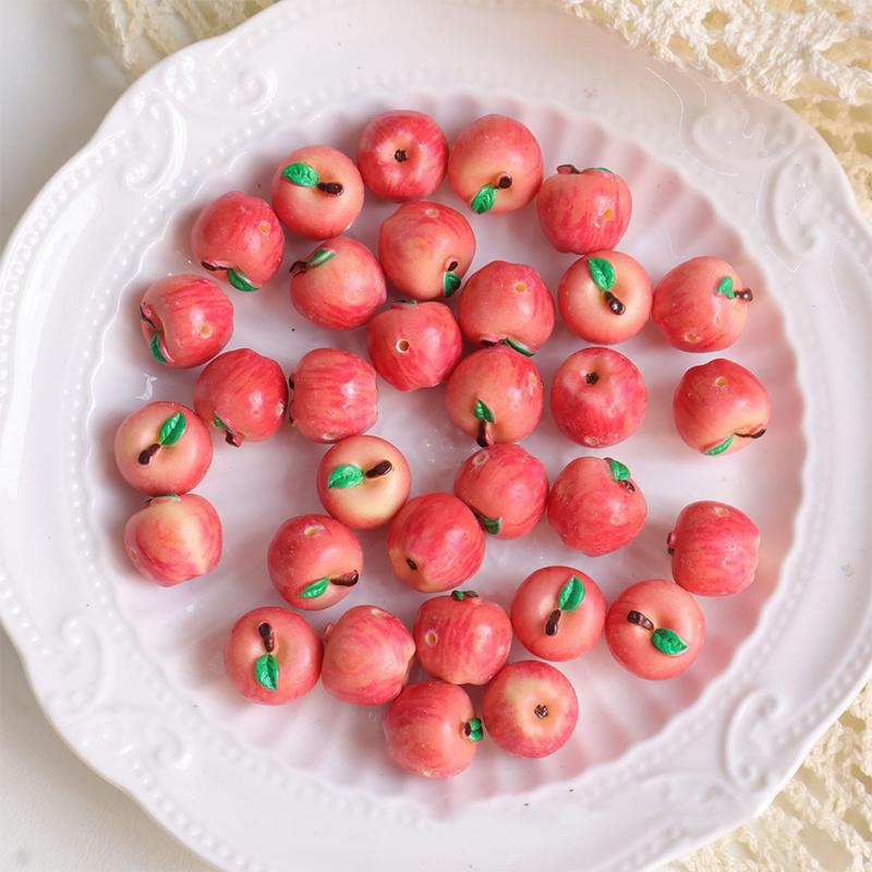 New 5/10Pcs Art Supplies Cute Simulation 3D Fruit Resin Loose Beads Handmade DIY Mobile Phone Chain Bracelet Necklace Accessor