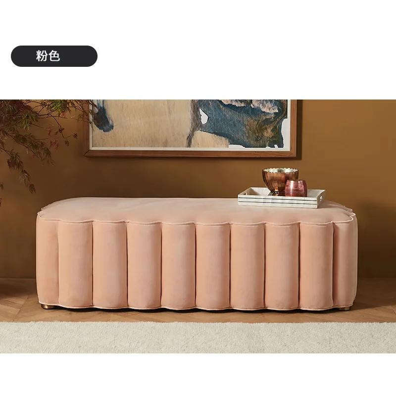 Скандинавская фланелевая скамья для переобувания, американский диван для отдыха, пуф, мебель для гостиной, роскошная диванная скамья