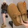 Thick-soled All-inclusive Snow Boots for Women In the Winter of 2025, New Retro Plush Warm Fluffy Cotton Shoes, One Pedal Loafers