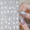 Elegant Hand-Painted Magnolia Snowflake Nail Stickers - Durable, Thin, and Stylish 5-Petal Flower Design
