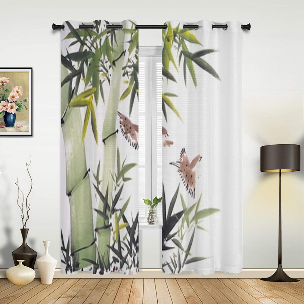 Традиционная китайская живопись, бамбуковые оконные шторы для гостиной, спальни, роскошные современные кухонные шторы, тканевые шторы