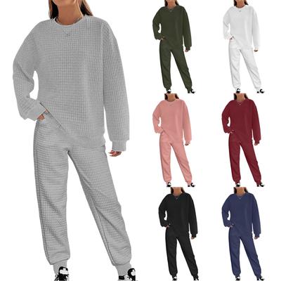 Женский однотонный пуловер с воротником-стойкой и длинными рукавами, спортивный длинный комплект