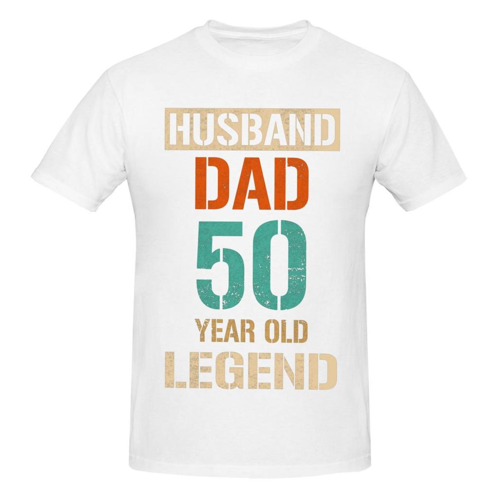 Unisex Funny 50th C Husband Trendy T Shirt Streetwear Oneck Cotton Shirt Unisex