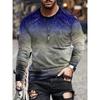 Men's Spring and Autumn Long Sleeve T-shirt Men's Loose Round Neck Hoodie 3D Printed Printed Long Sleeve Top