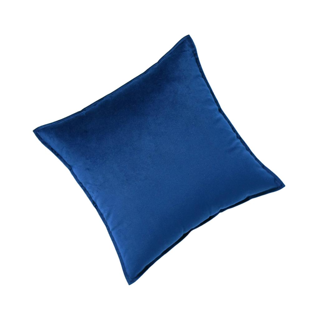 Seat Cushion Cover Solid Color Velvet Replacement Soft Decorative Reusable Zipper Sofa Pillow Case Accessories