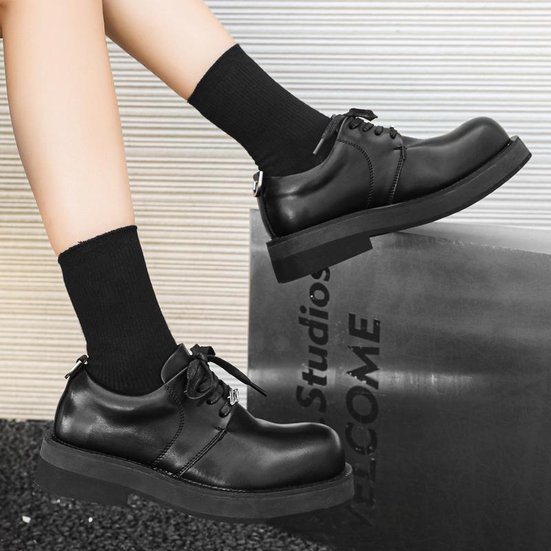 Осенние и зимние туфли из кожи женские на платформе, увеличивающие рост, деловой костюм, свадебные туфли для парикмахеров, повседневные туфли дерби 5651-J