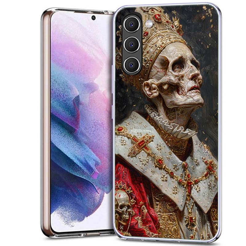 Crown Skeleton Emperor Phone Case for Samsung A54 A14 A24 A34 A17 A37 A57 A55 A35 A25 A15 A13 A23 A33 A53 A07 A05S A04S A03 A73