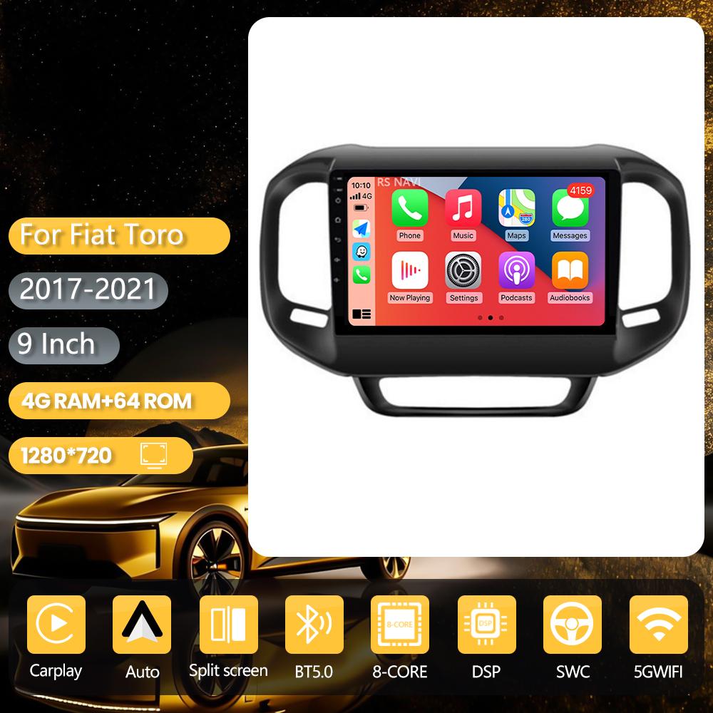 Android 16 pour FIAT Toro 2017 - 2020 Carplay Auto Autoradio BT Lecteur multimédia GPS Écran QLED 2K Contrôle par application au volant