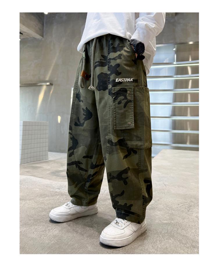 Boys' Camouflage Cargo Pants - Spring/Autumn 2025 Casual Trend