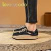Handmade Women's and Girls' Natural Leather Comfortable Platform Fashion Casual Shoes